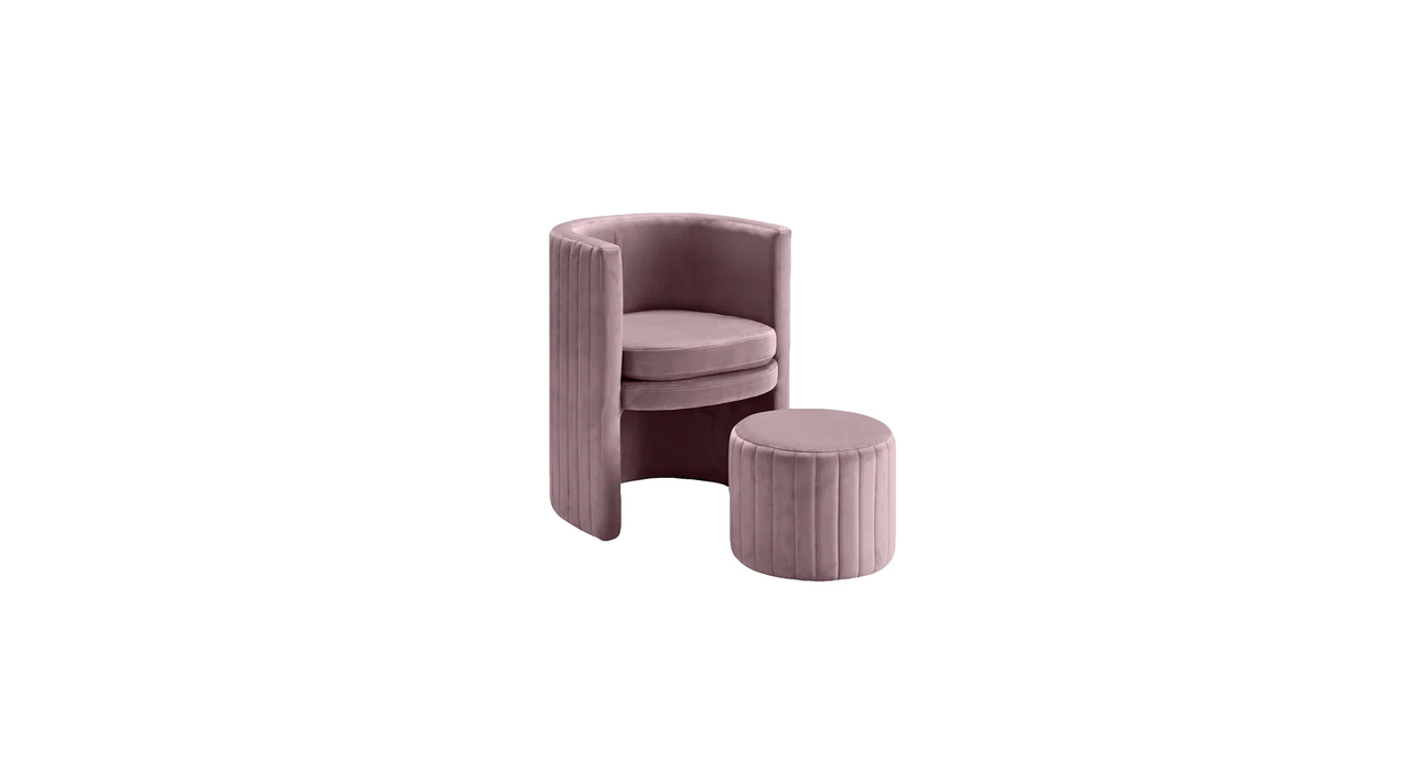 Purple Schillar Chair With Ottoman