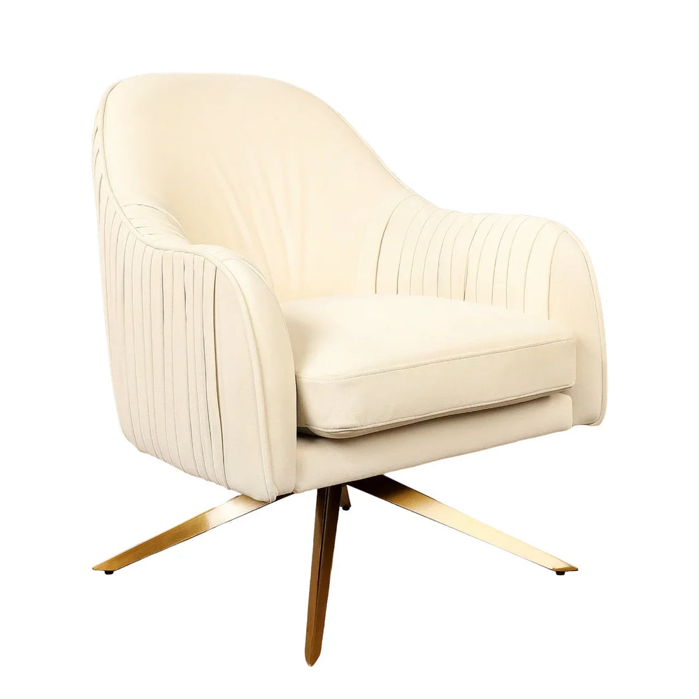 White Gladden Revolving Accent Chair - All India Decor