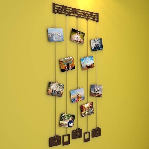 Memories Wood Photo Frame with Clips Size: 27 Inch(Width) X 56 Inch(Height) - All India Decor