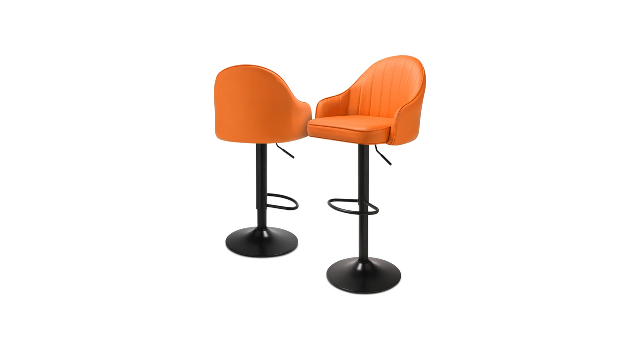 Orange Color Fressia Swiel Bar Stool