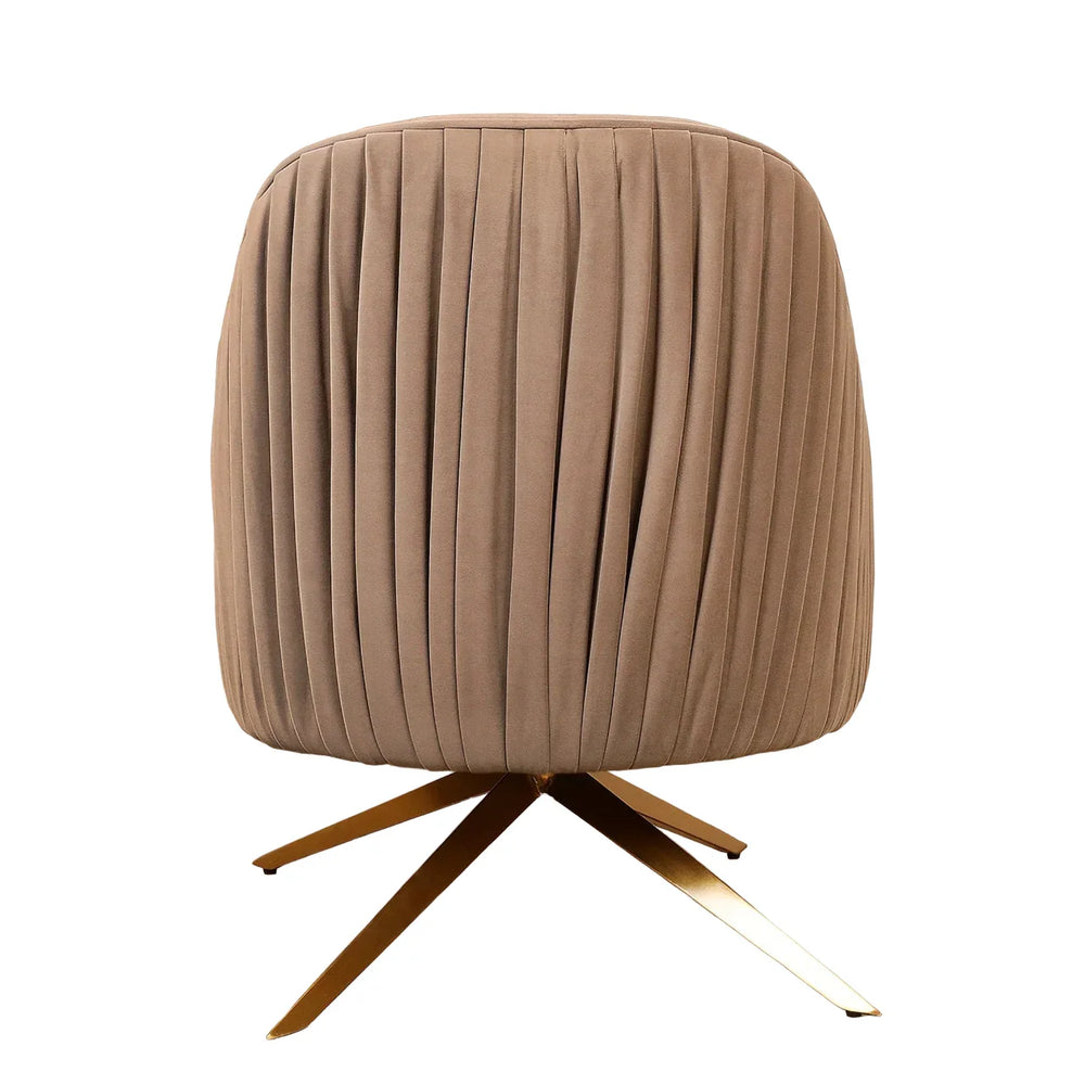 Light Brown Gladden Revolving Accent Chair - All India Decor