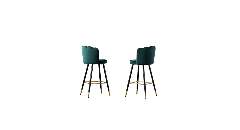 Green Color Flower Counter Stool - All India Decor