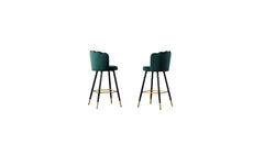 Green Color Flower Counter Stool - All India Decor