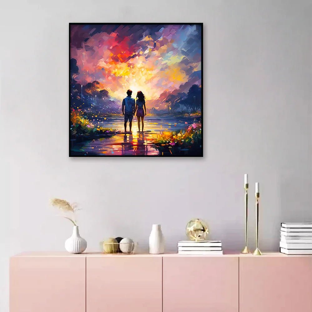 A Scene of Friends Embracing and Laughing Together Canvas Wall Paintings & Arts - All India Decor