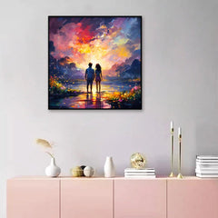 A Scene of Friends Embracing and Laughing Together Canvas Wall Paintings & Arts - All India Decor