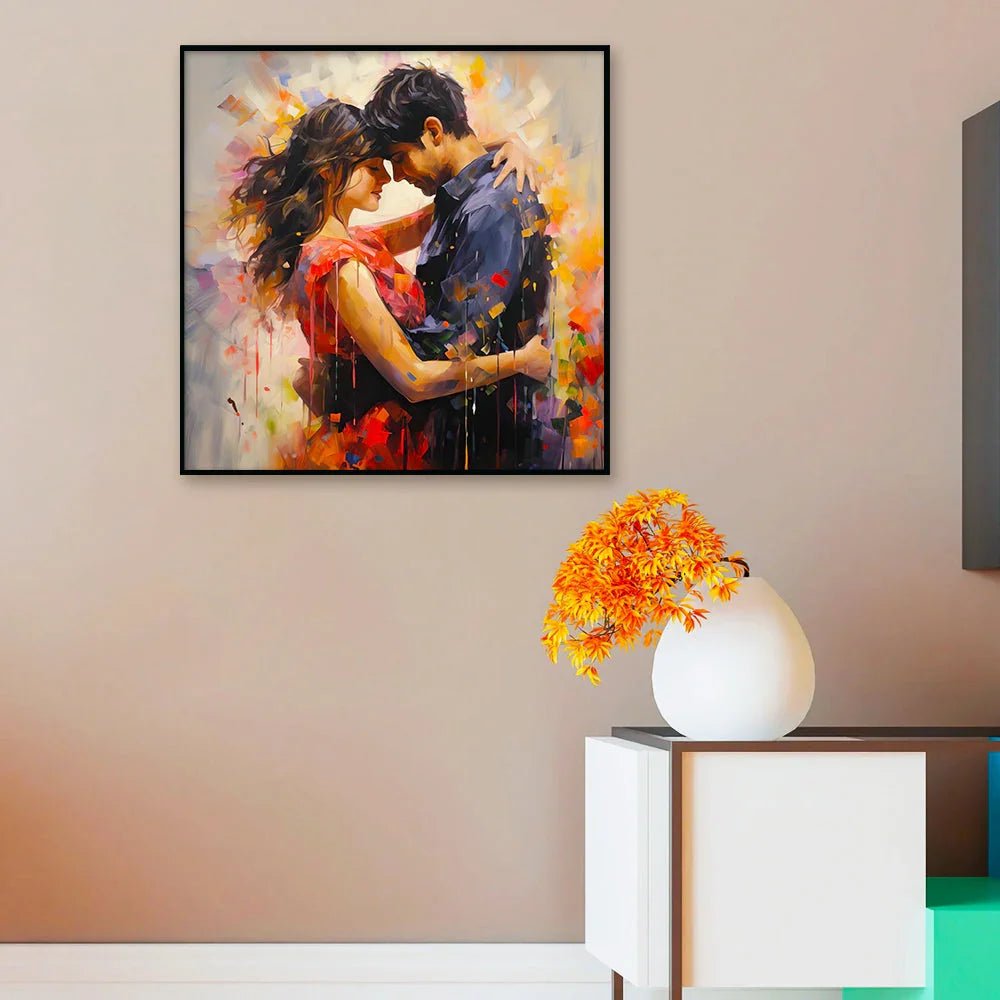 Embracing Couple Love Canvas Wall Paintings & Arts - All India Decor