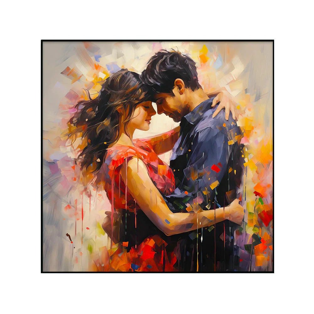 Embracing Couple Love Canvas Wall Paintings & Arts - All India Decor