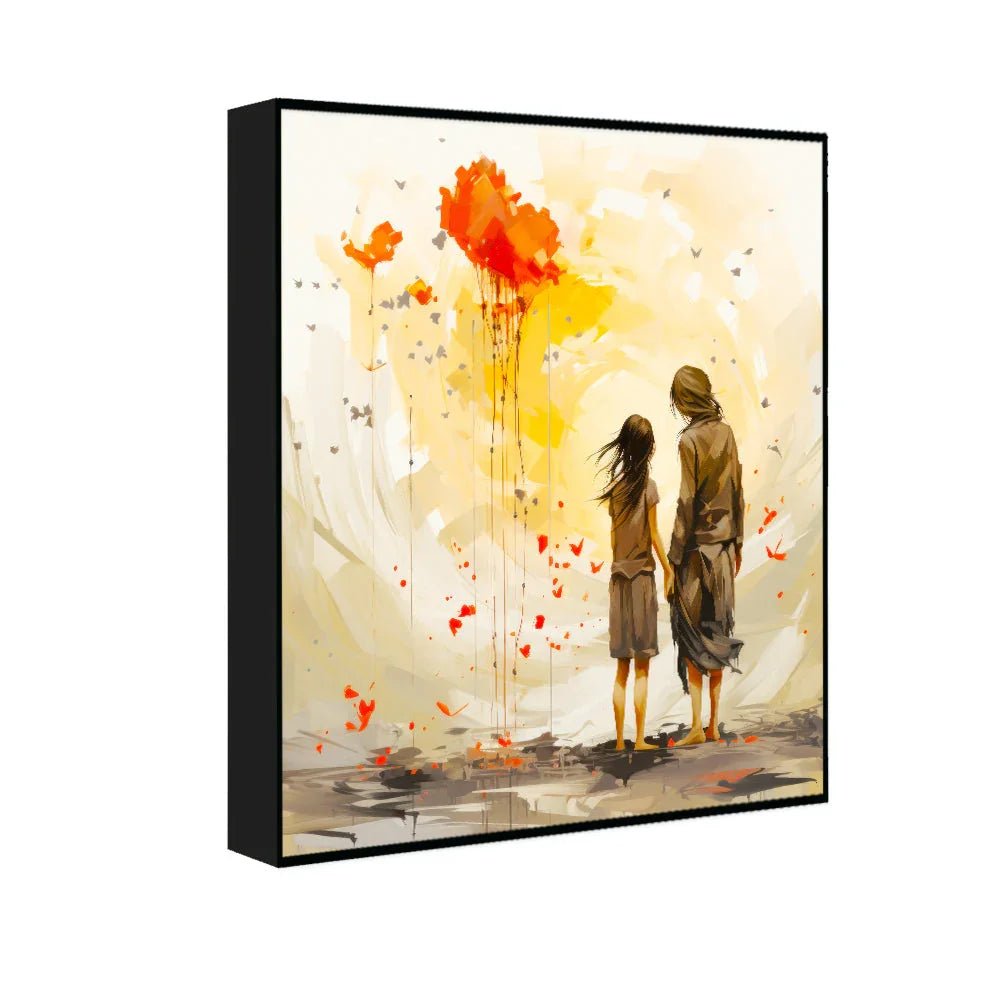 Capture Love's Essence Black Couple Love Canvas Wall Paintings & Arts - All India Decor
