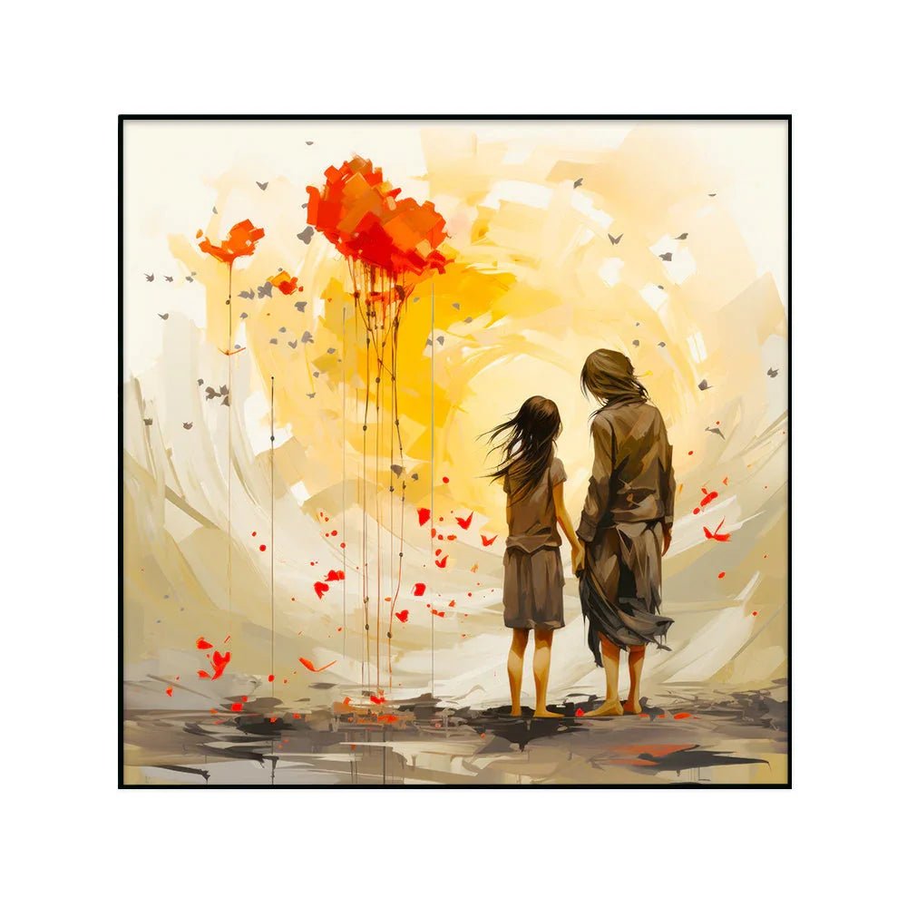 Capture Love's Essence Black Couple Love Canvas Wall Paintings & Arts - All India Decor