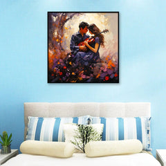 Couple Love with Musical Serenade Canvas Wall Paintings & Arts - All India Decor