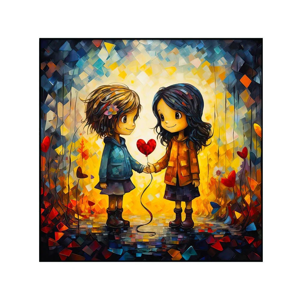 Find the Capture The Power of Friendship in A Vibrant Work of Perfect Couple Love Canvas Wall Paintings & Arts - All India Decor