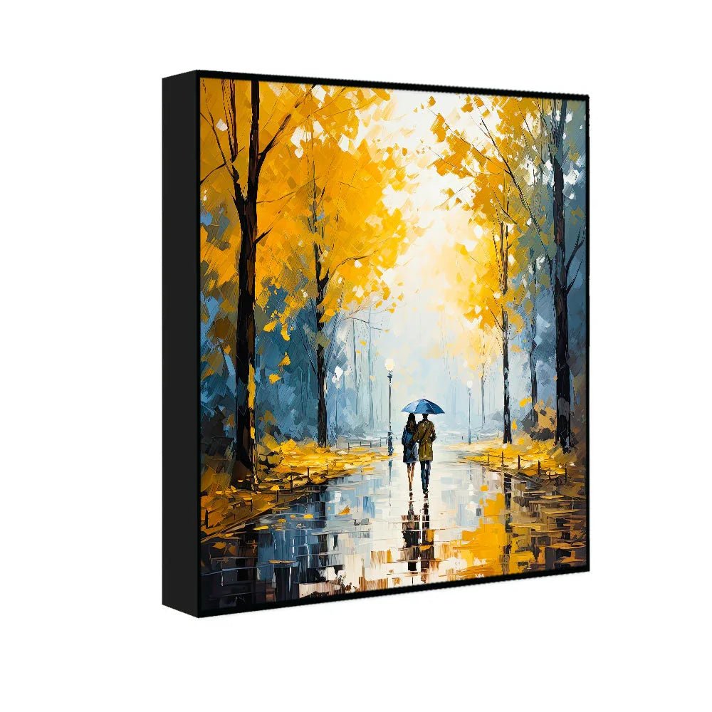 Beautiful Couple Love With Rain Canvas Wall Paintings & Arts - All India Decor