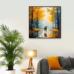 Beautiful Couple Love With Rain Canvas Wall Paintings & Arts - All India Decor