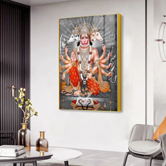 Vibrant Blessing Panchmukhi Hanuman Ji Acrylic Wall Paintings and Art