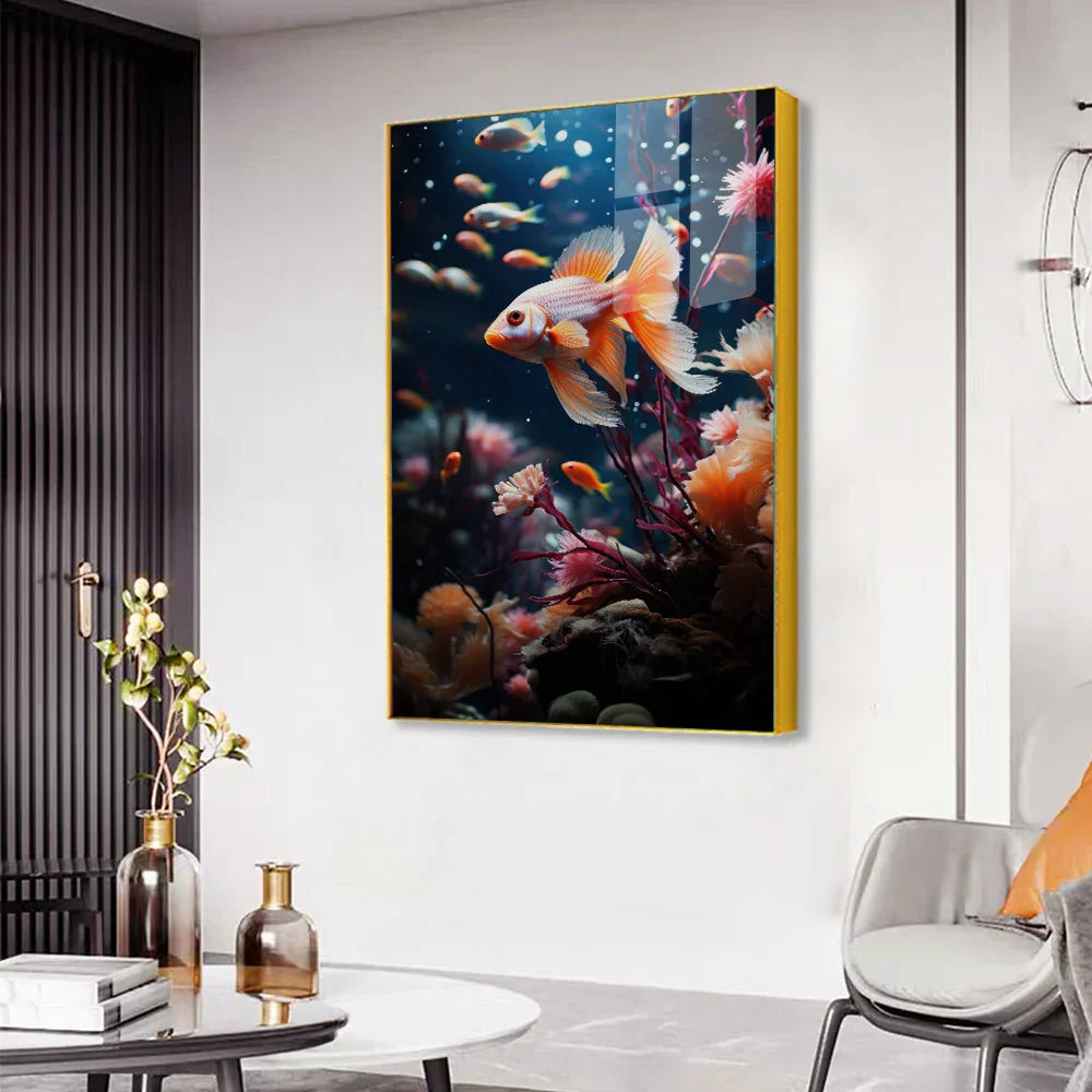 Playful Fish Acrylic Wall Paintings & Arts - All India Decor