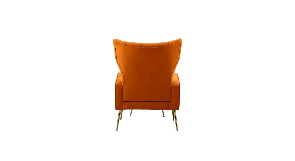 Orange Danney Accent Chair With Ottoman - All India Decor
