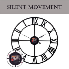 Black Metal 30 Inch Wall Clock