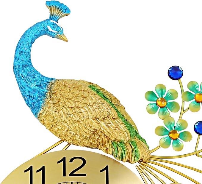 30 Inch Large Peacock Wall Clock - All India Decor