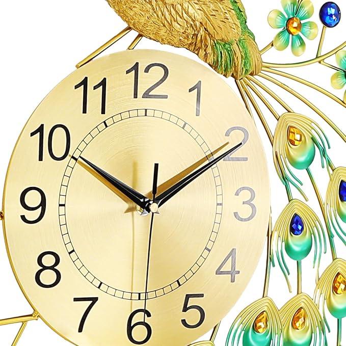 30 Inch Large Peacock Wall Clock - All India Decor