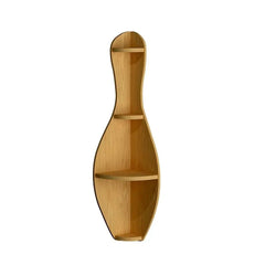 Bowling Shape Wood Corner Wall Shelf / Book Shelf,Oak Finish - All India Decor