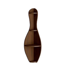 Bowling Shape Wood Corner Wall Shelf / Book Shelf,Walnut Finish - All India Decor