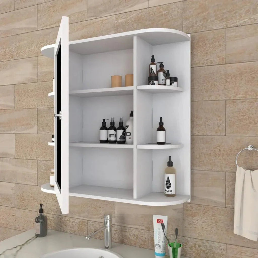 Premium Wooden Bathroom Cabinet with 10 Spacious Shelves - White - All India Decor