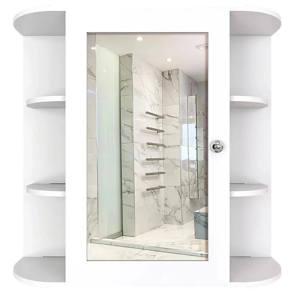 Premium Wooden Bathroom Cabinet with 10 Spacious Shelves - White - All India Decor