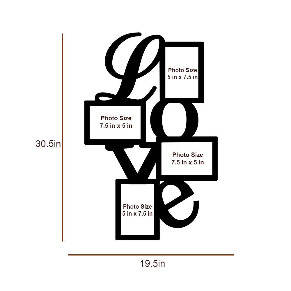 Love Collage Hanging Photo Frame - Available in 4 colors - All India Decor