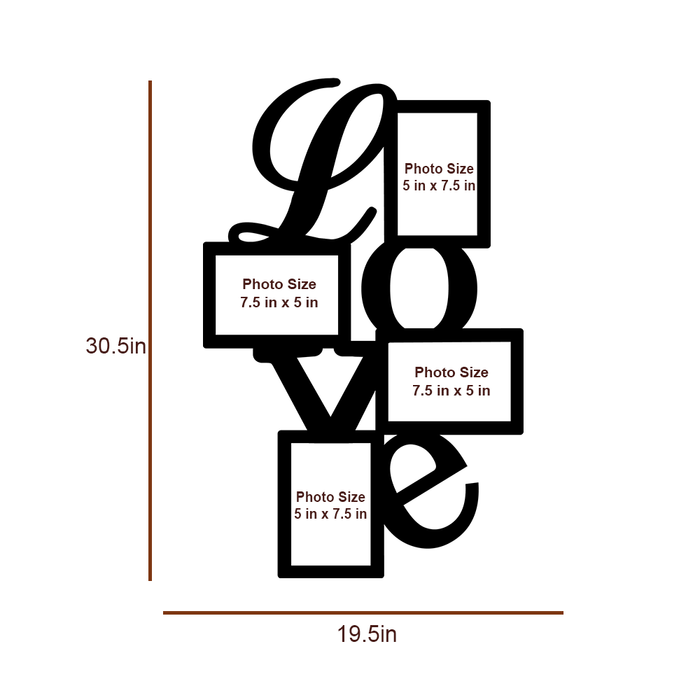 Love Collage Hanging Photo Frame -Available in 4 colors