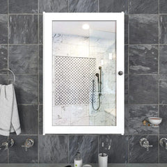 Structured Wooden Bathroom Cabinet with 3 Spacious Shelves - Solid White - All India Decor