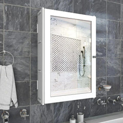 Structured Wooden Bathroom Cabinet with 3 Spacious Shelves - Solid White - All India Decor
