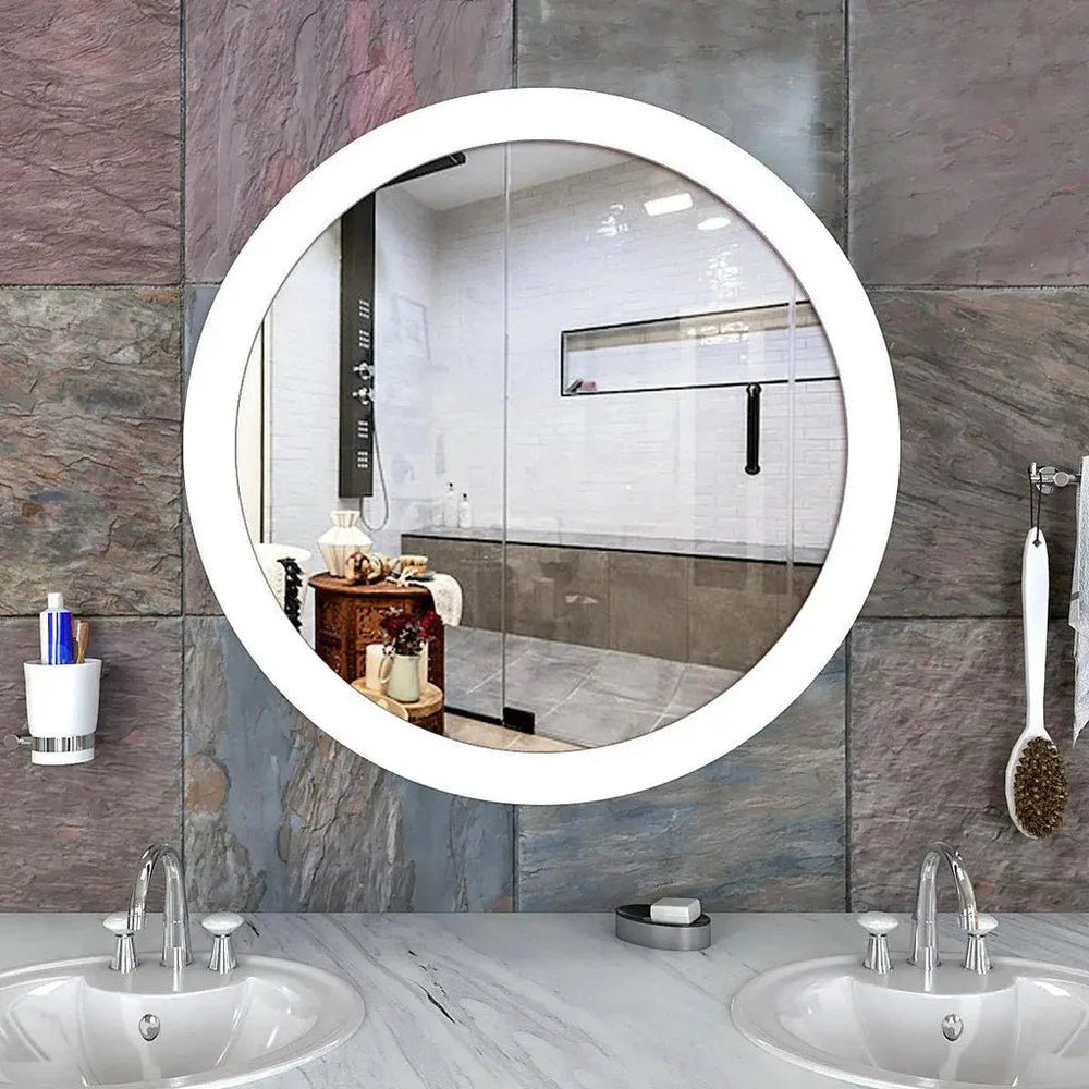 Modish Circular Wooden Bathroom Cabinet with 2 Spacious Shelves - White - All India Decor