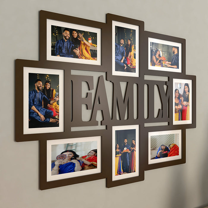 Family Dark Brown Hanging Photo Frame