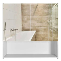 Premium Wooden White Bathroom Cabinet with Mirror & 4 Spacious Shelves - All India Decor