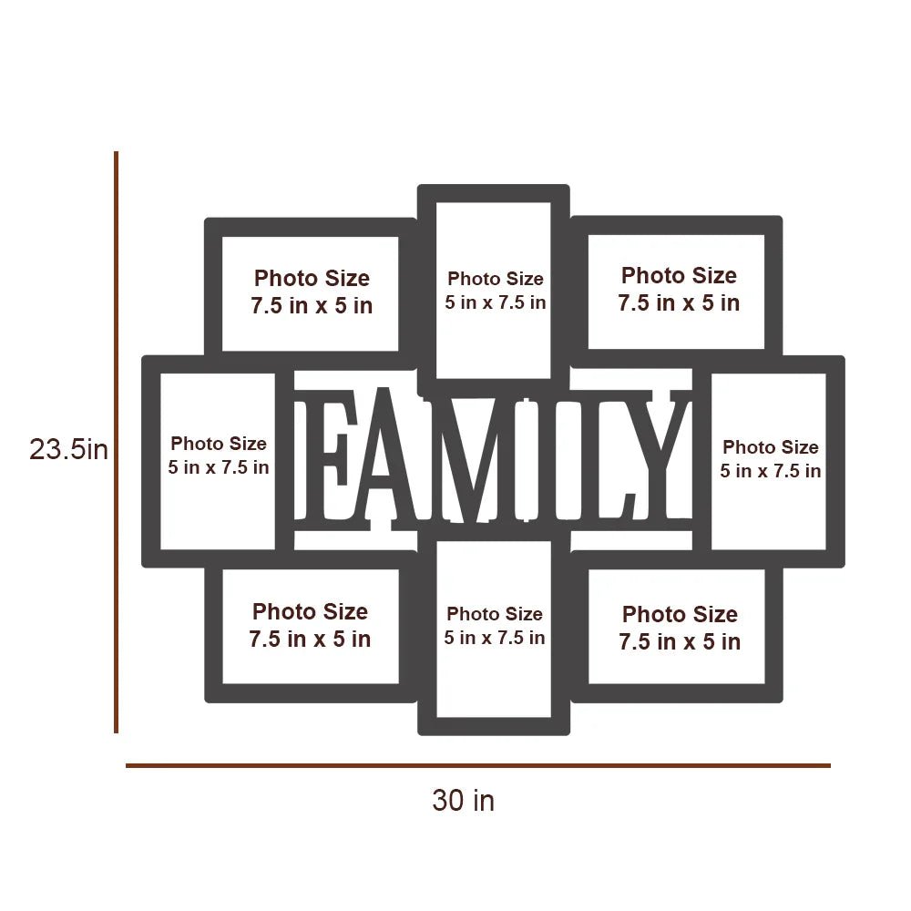 Family Dark Brown Hanging Photo Frame - All India Decor