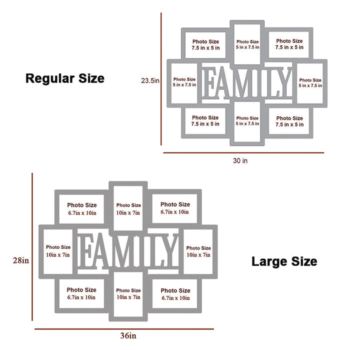 Family Dark Brown Hanging Photo Frame