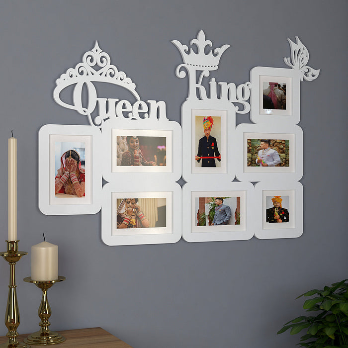 Queen & King White Hanging Photo Frame