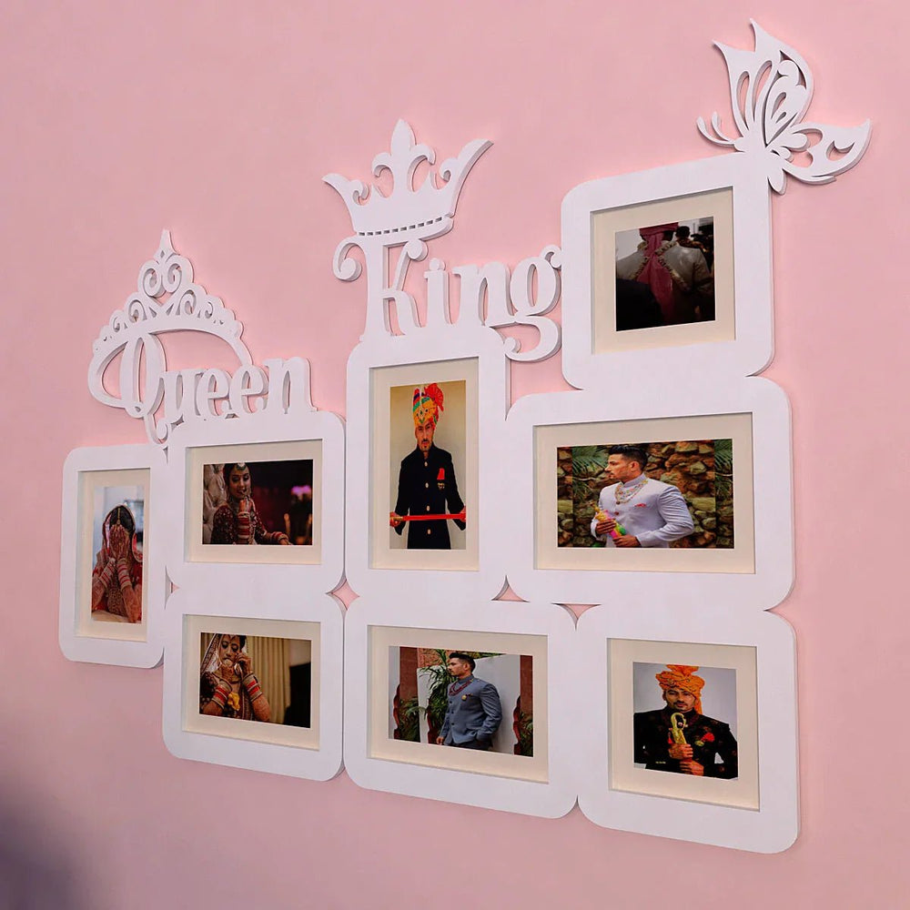 Queen & King White Hanging Photo Frame - All India Decor