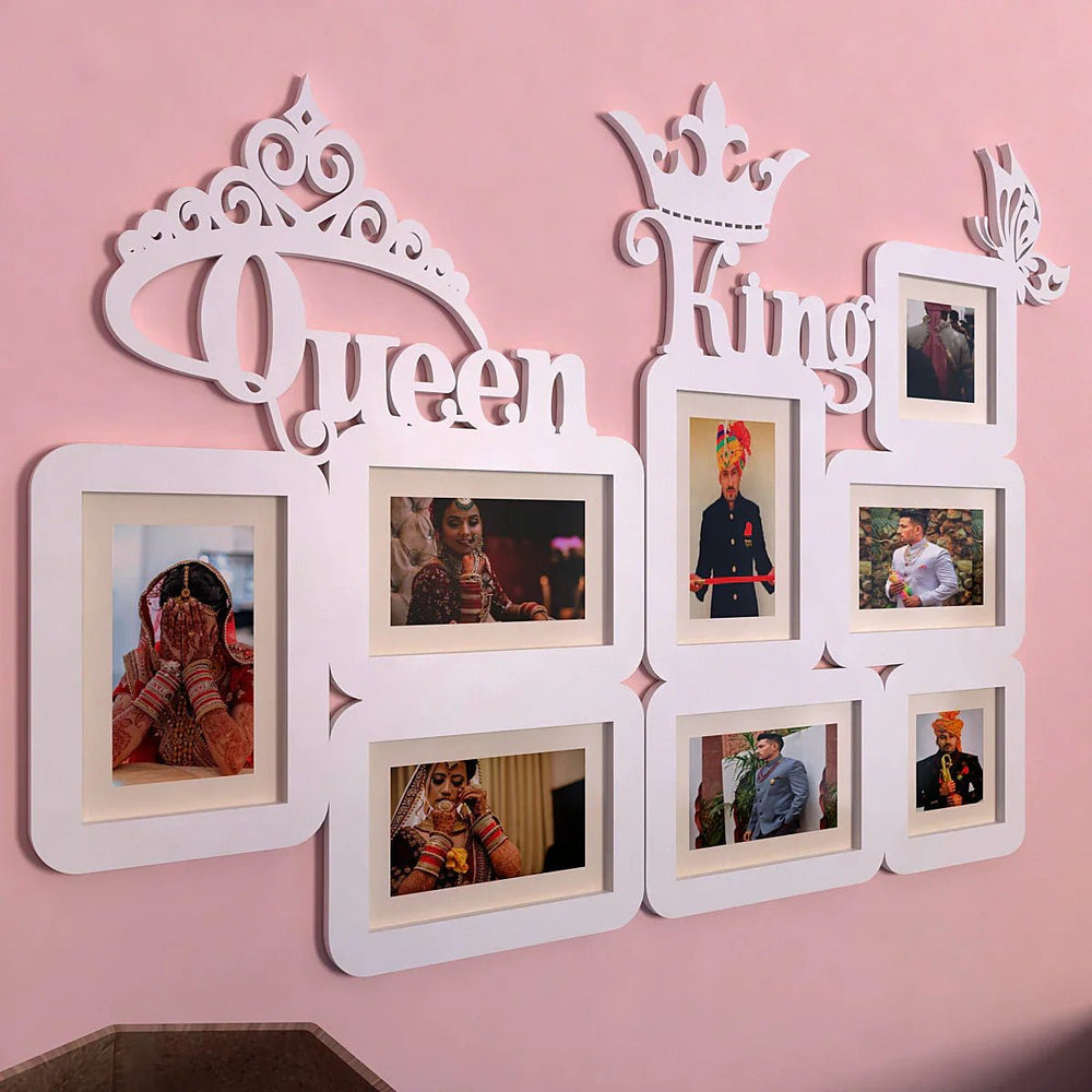 Queen & King White Hanging Photo Frame - All India Decor