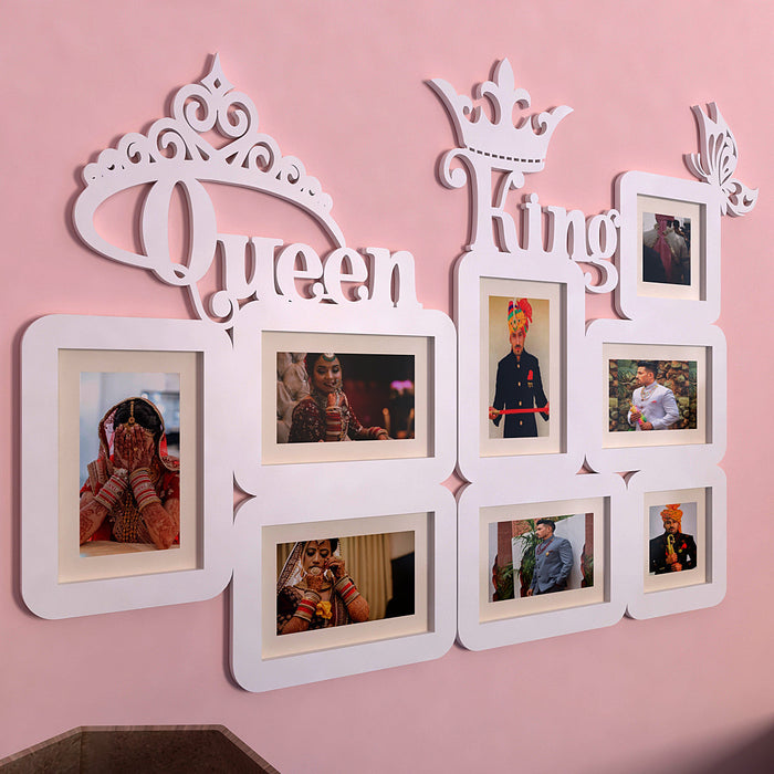 Queen & King White Hanging Photo Frame