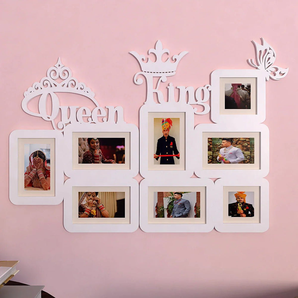 Queen & King White Hanging Photo Frame - All India Decor
