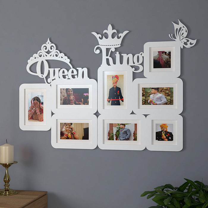 Queen & King White Hanging Photo Frame