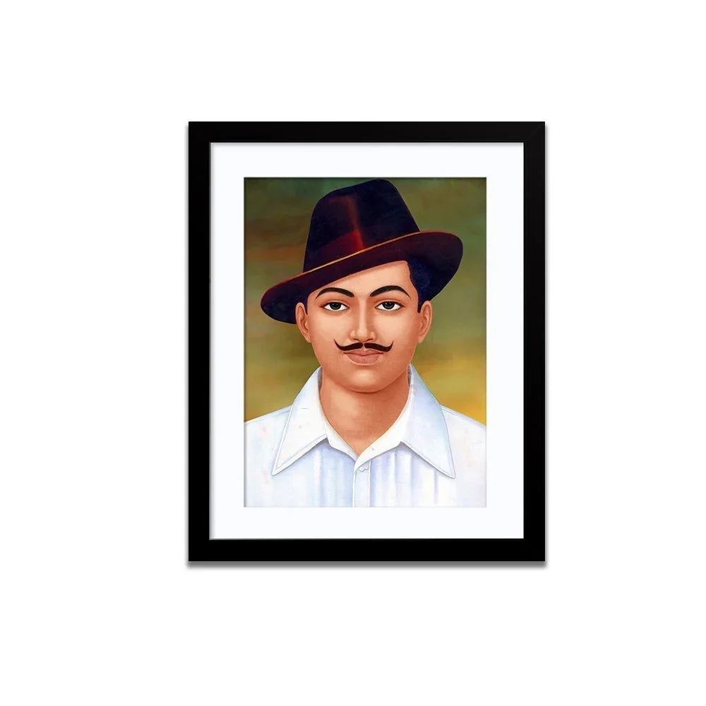 Freedom Fighter Bhagat Singh Framed Wall Painting - All India Decor