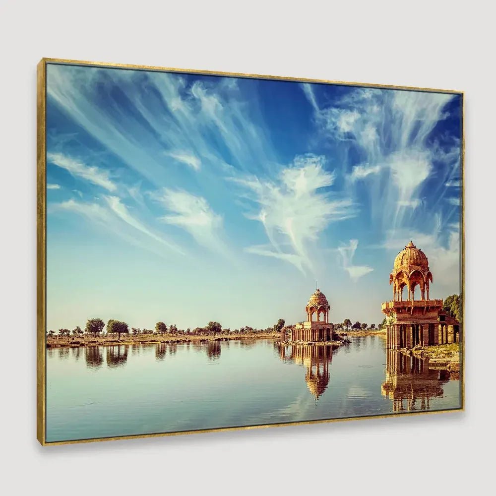 Adi Sagar Lake Jaisalmer Framed Wall art - All India Decor