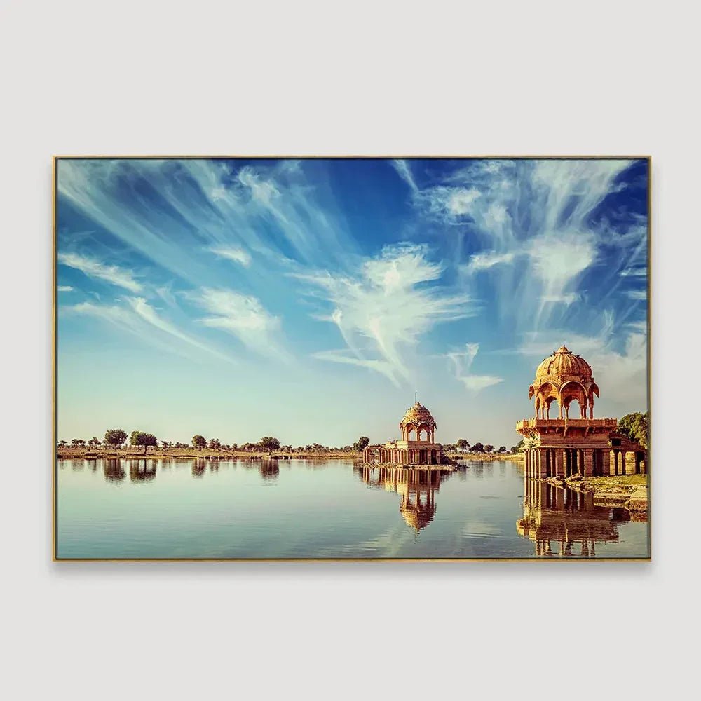 Adi Sagar Lake Jaisalmer Framed Wall art - All India Decor