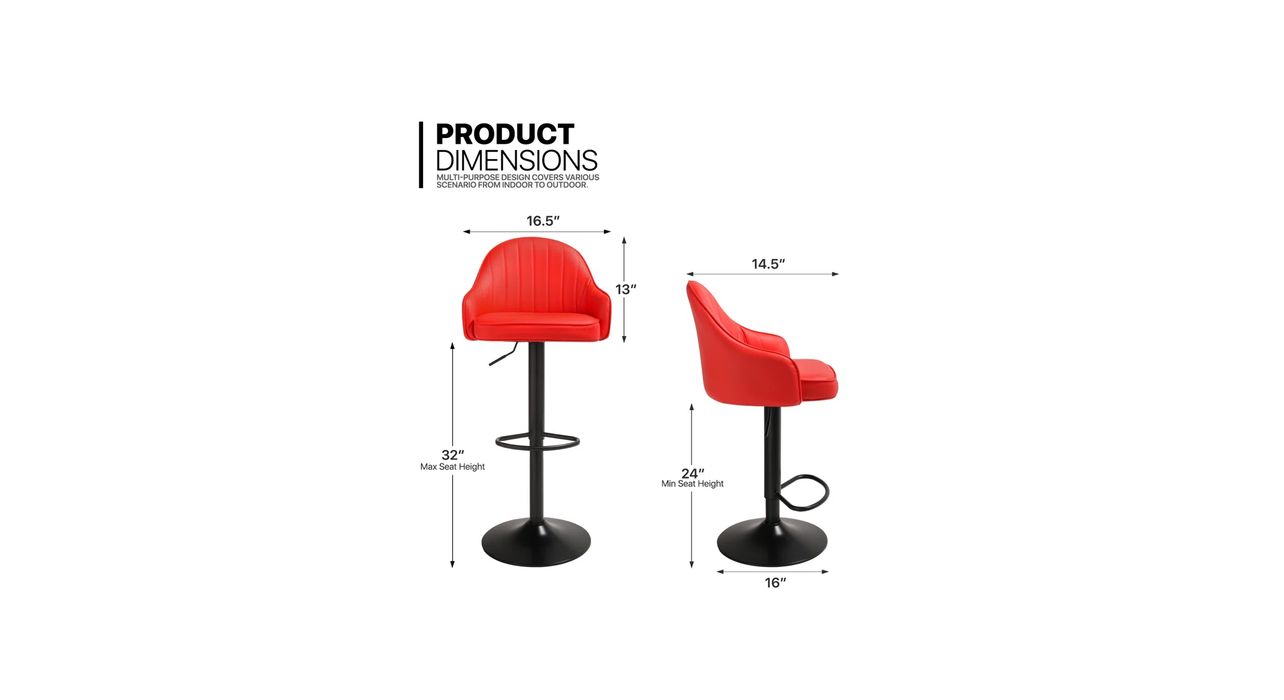 Red Color Fressia Swiel Bar Stool