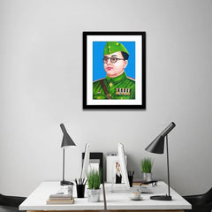 Subhash Chander Bose Framed Wall Painting - All India Decor