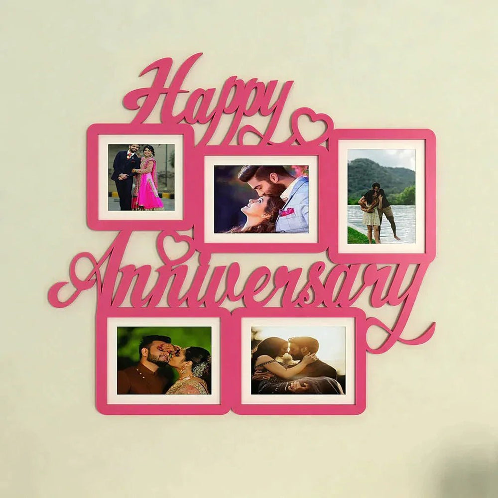 Happy Anniversary Pink Hanging Photo Frame - All India Decor