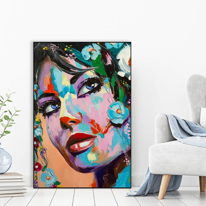 Mysterious Flower Girl Framed Wall art