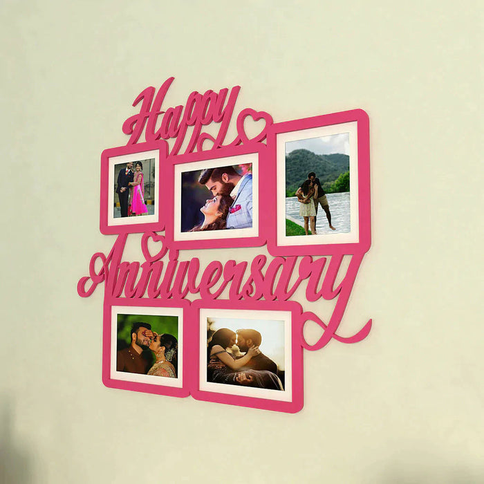 Happy Anniversary Pink Hanging Photo Frame